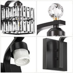 Nordic Style Iron Crystal Wall Light
