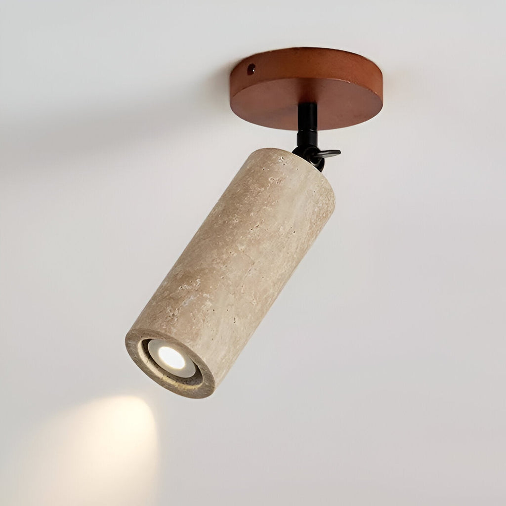 Yellow Travertine Wood Adjustable Ceiling and Wall Light