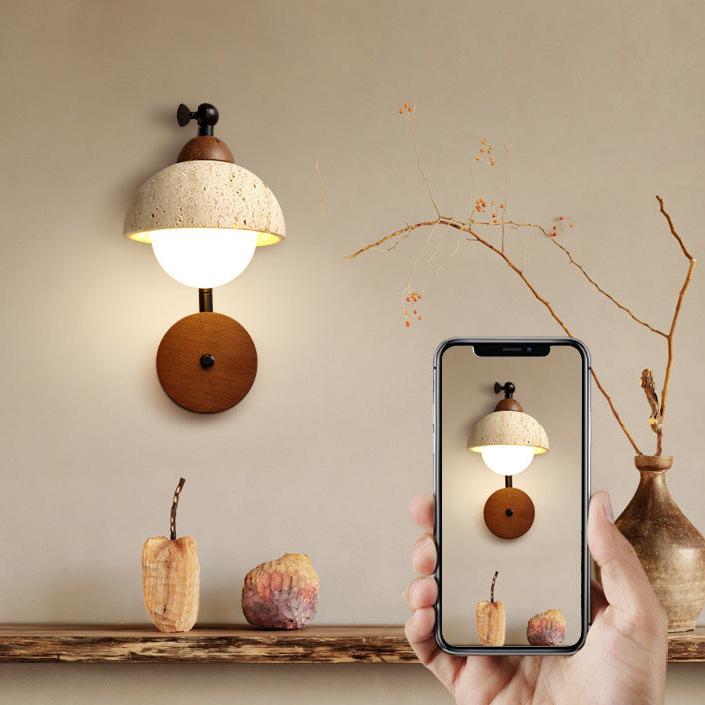 Yellow Travertine Wabi-Sabi Wall Light