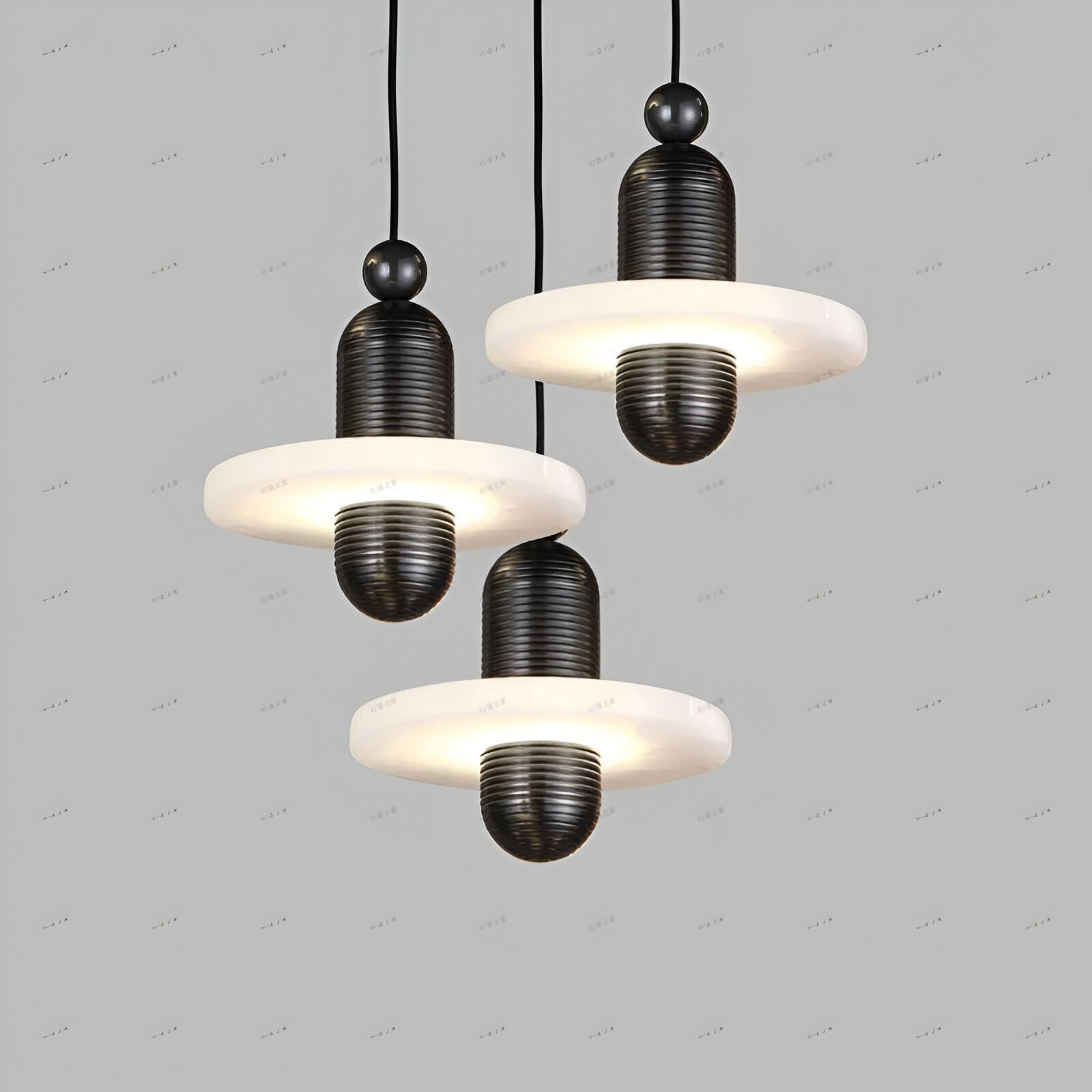 Modern Iron Alabaster Disc Minimalist Pendant Light