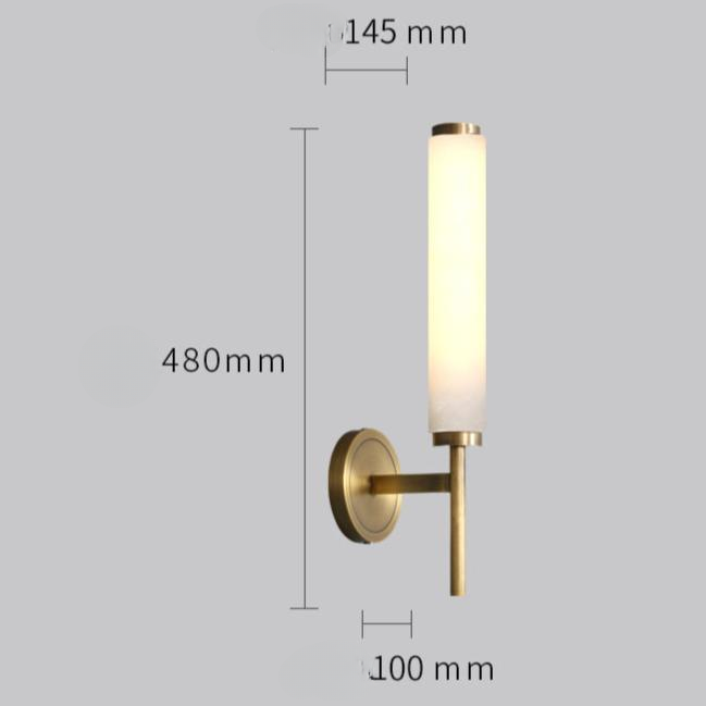 Nordic Brass Marble Tube Wall Light