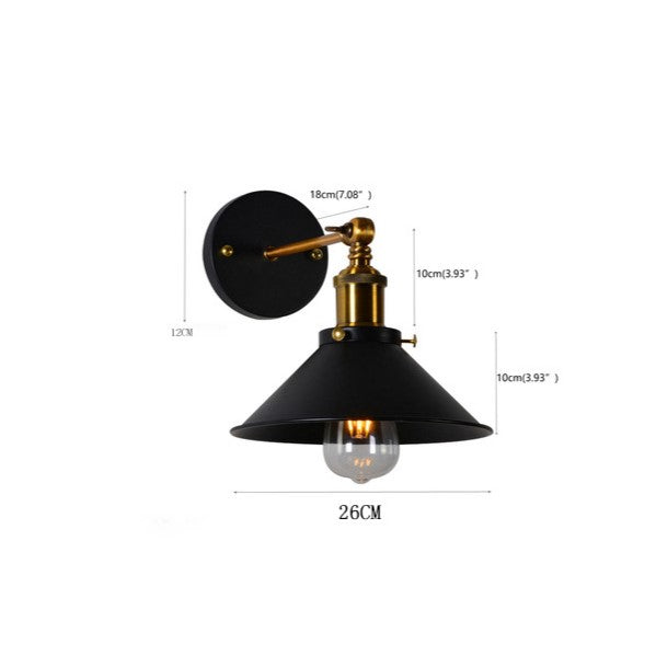 Retro Industrial Style Metal Saucer Shade Wall Light