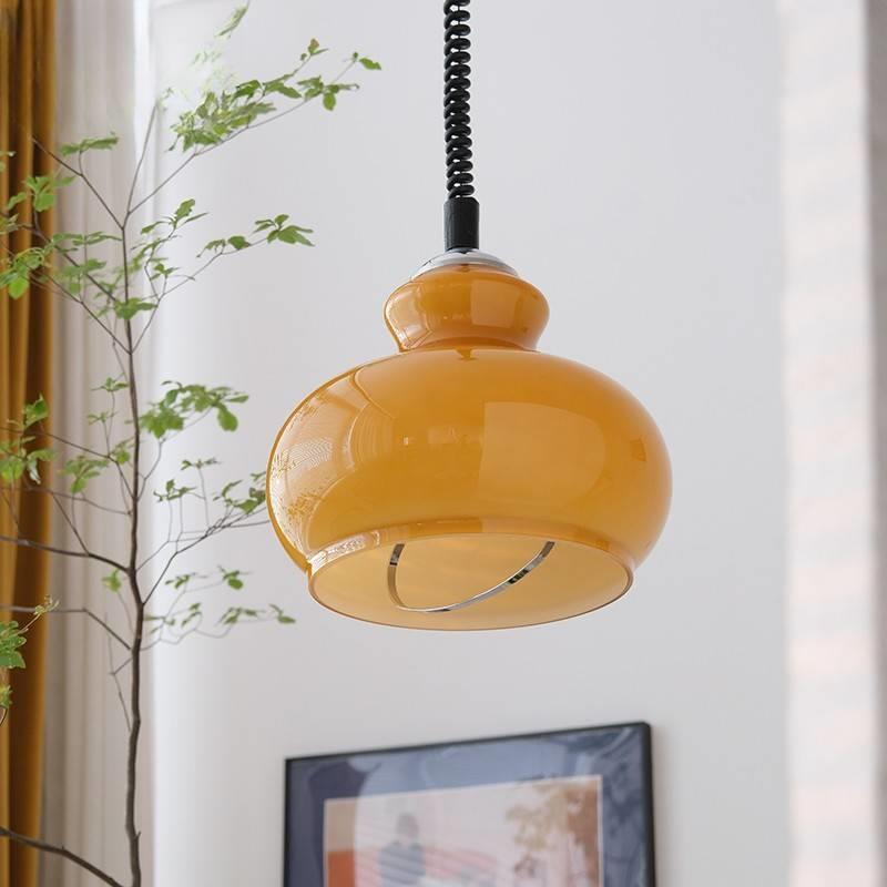 Lunea Nordic Adjustable Retro Cream Glass Pendant Light
