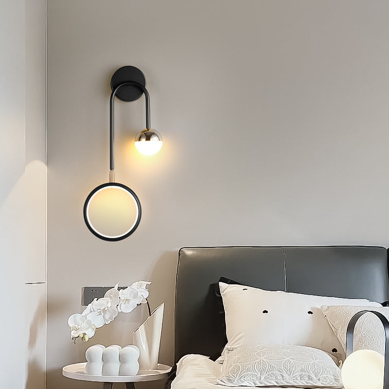 LED Nordic Sconce Round Rotatable Iron Wall Light