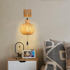 Retro LED Hand-Woven Bamboo Wall Light