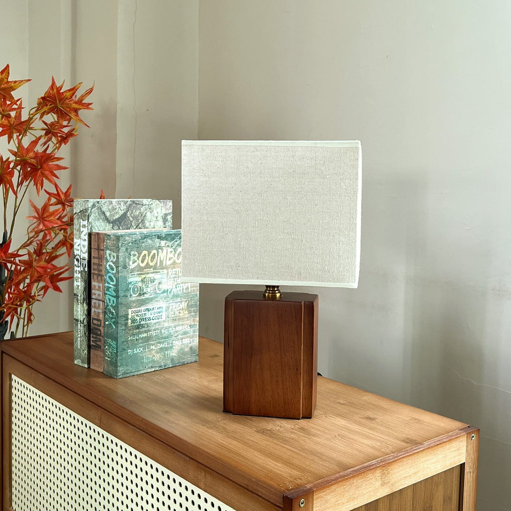 Kairo Japandi Bamboo Linen Table Lamp