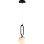 Alabaster Oval Ring Pendant Light