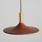 Nordic Style Walnut-Finish Iron Pendant Light
