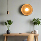 Solid Wood Circle Japandi Wall Light