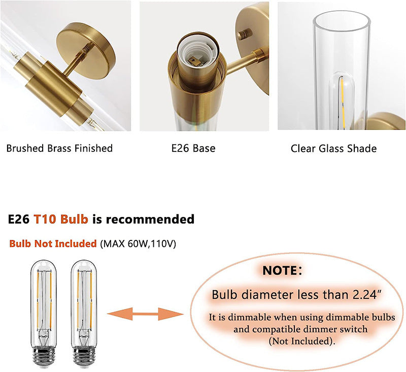 Nordic Bathroom Waterproof Wall Light Set