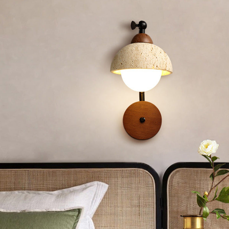 Yellow Travertine Wabi-Sabi Wall Light