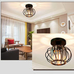 Retro Modern Iron Oblique Line Ceiling Light