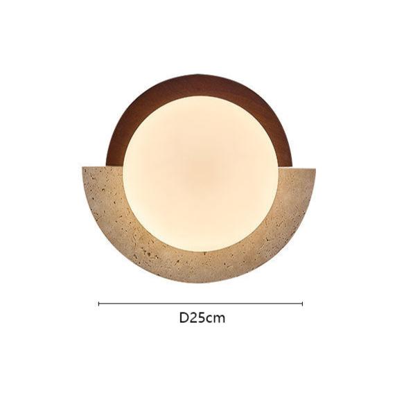 Modern Design Travertine Log Wabi-Sabi Style Wall Light