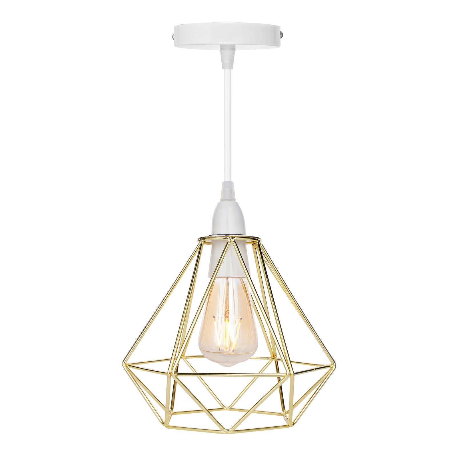 Nordic Diamond-Shaped Metal Pendant Light