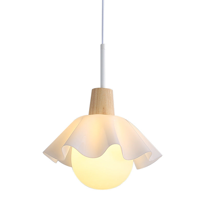 Nordic Style Wooden Flower Pendant Light