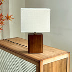 Kairo Japandi Bamboo Linen Table Lamp