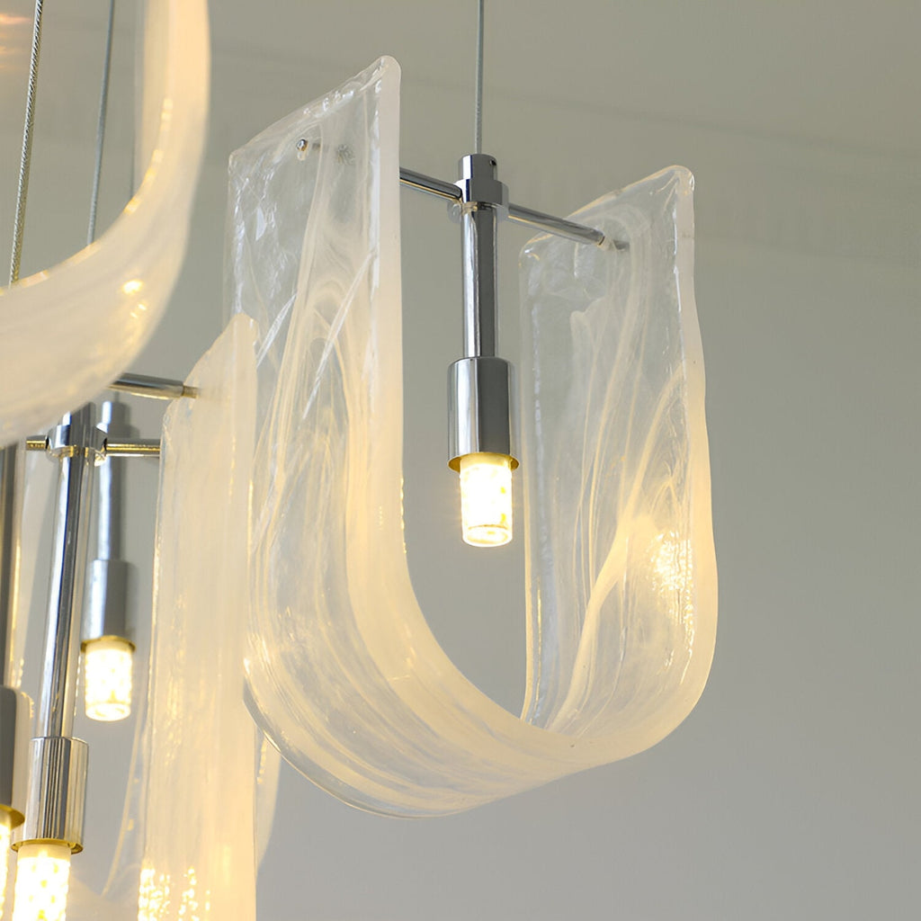 Italian Light Cloud Glass Chandelier