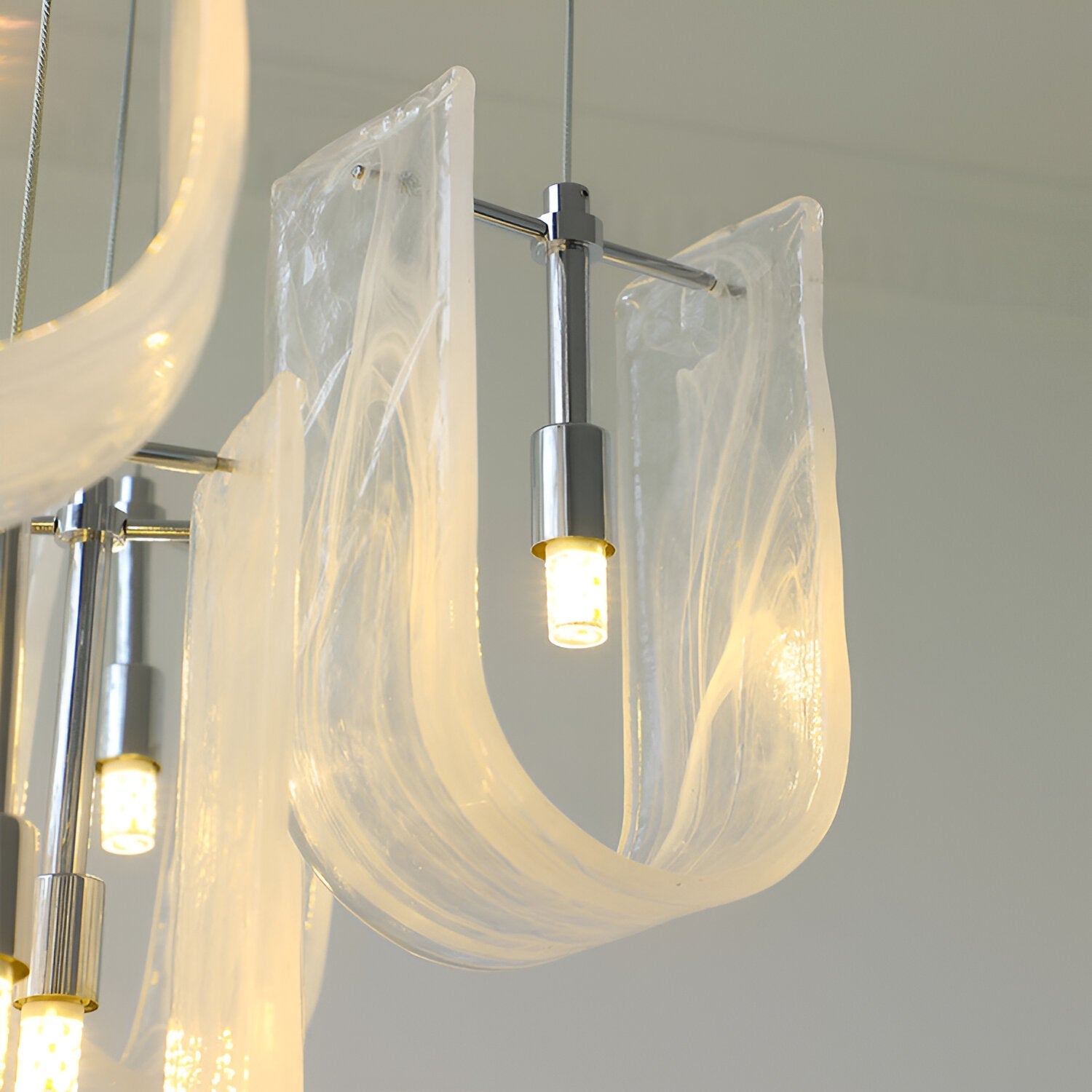 Italian Light Cloud Glass Chandelier