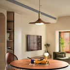 Nordic Style Walnut-Finish Iron Pendant Light