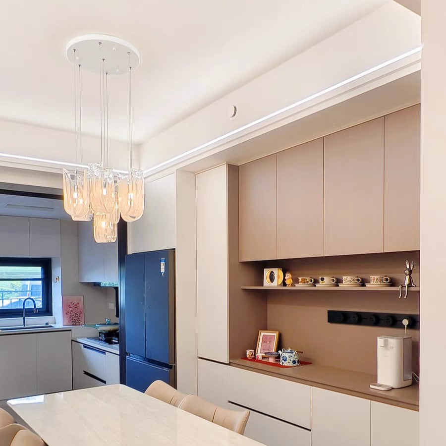 Italian Light Cloud Glass Chandelier
