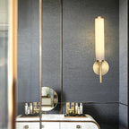 Nordic Brass Marble Tube Wall Light