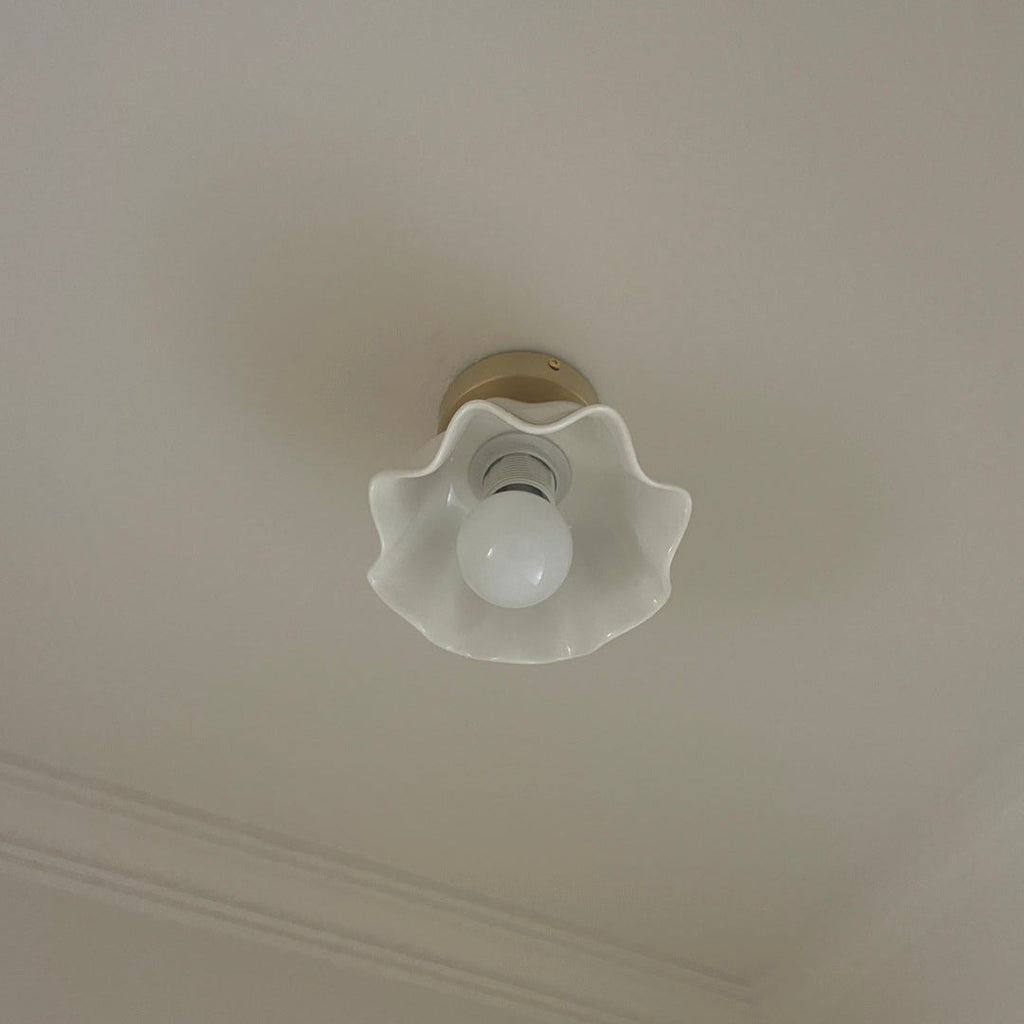 Blossom Glow Mid-Century Ceramic Ceiling Light