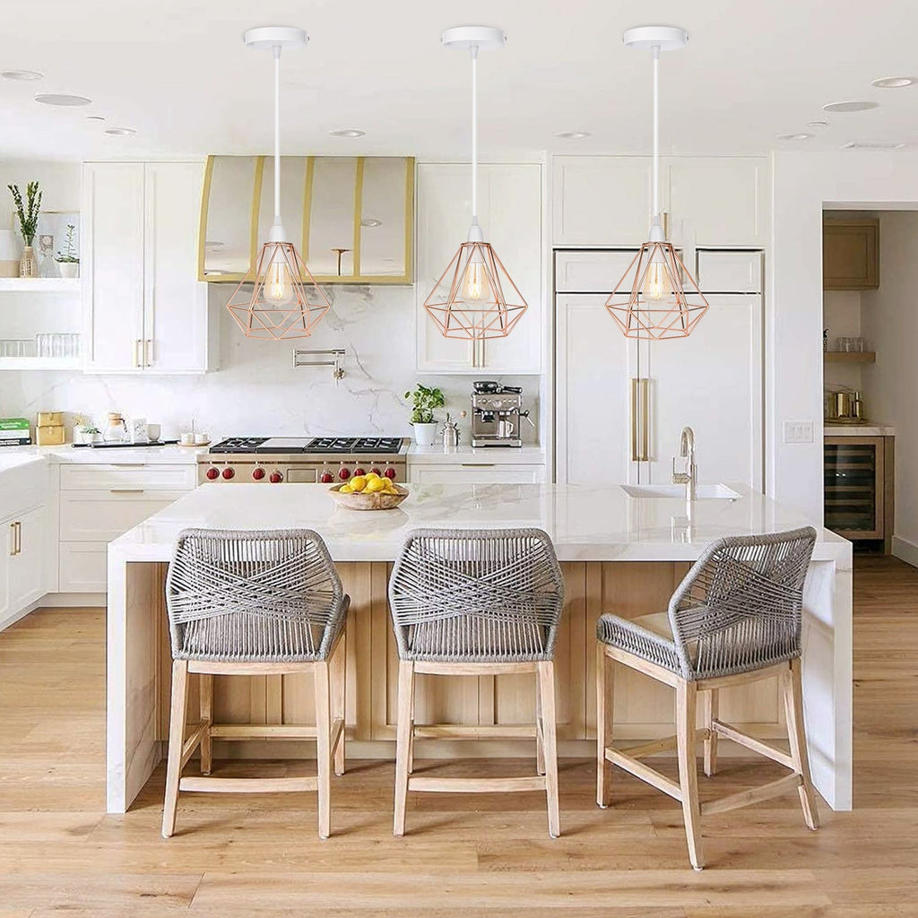 Nordic Diamond-Shaped Metal Pendant Light