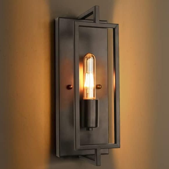 Industrial Metal Rectangular Frame Wall Light