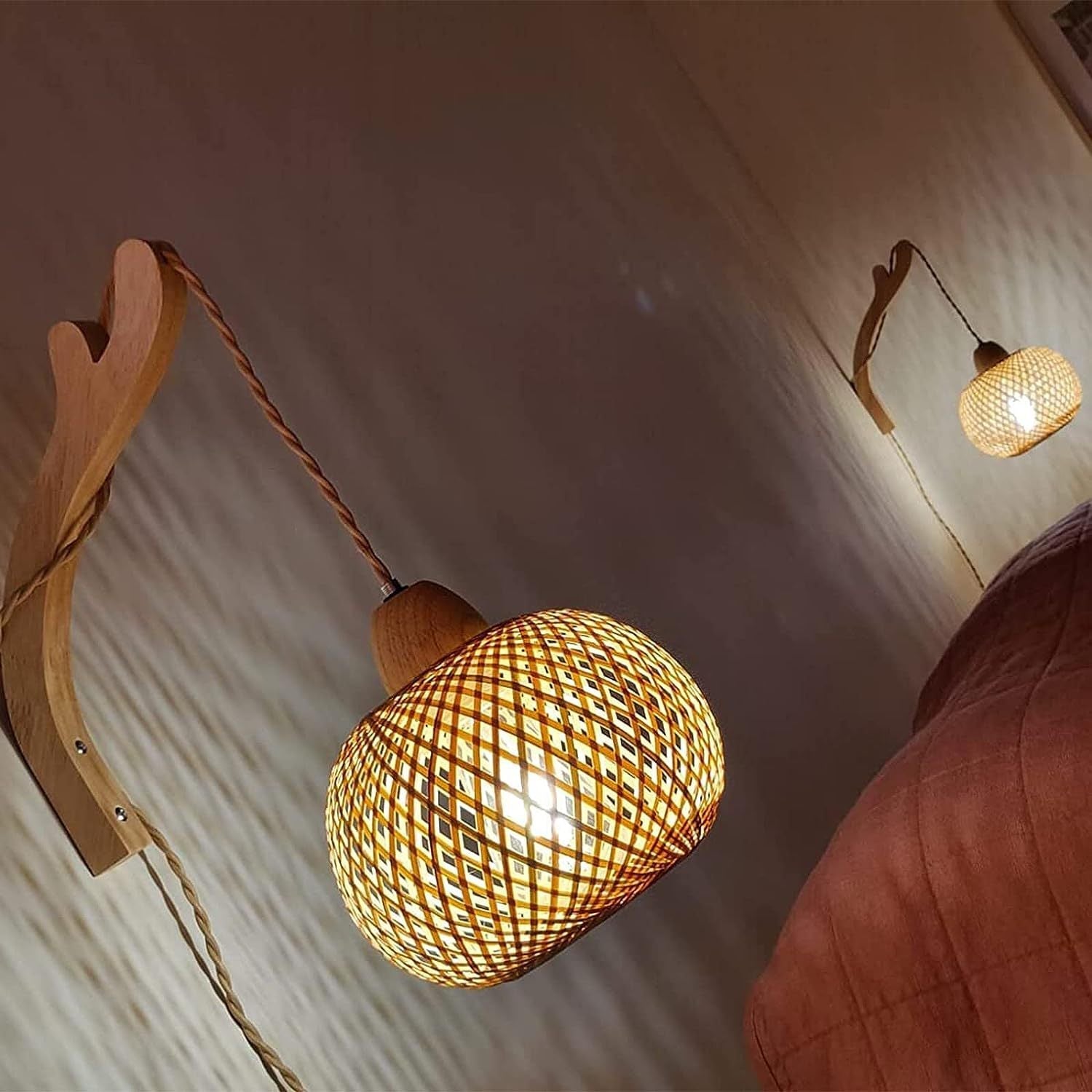 Pastoral Hemp Rope Bamboo Wall Light