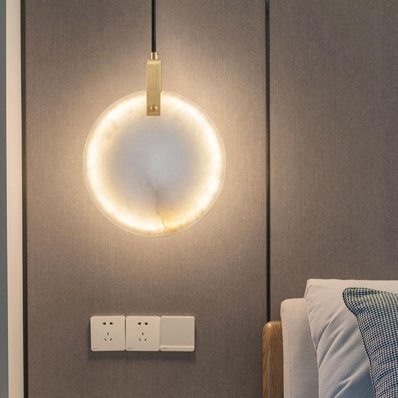 Lorenzo Single Alabaster Marble Pendant Light