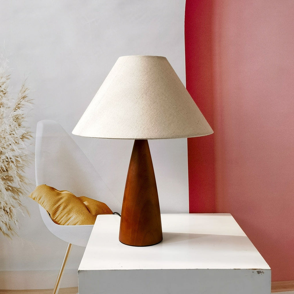 Rowan Retro Solid Wood Table Lamp