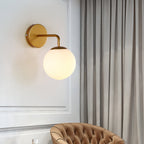 Modern Retro Rippled Glass Sphere Wall Light