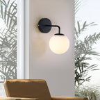 Modern Retro Rippled Glass Sphere Wall Light