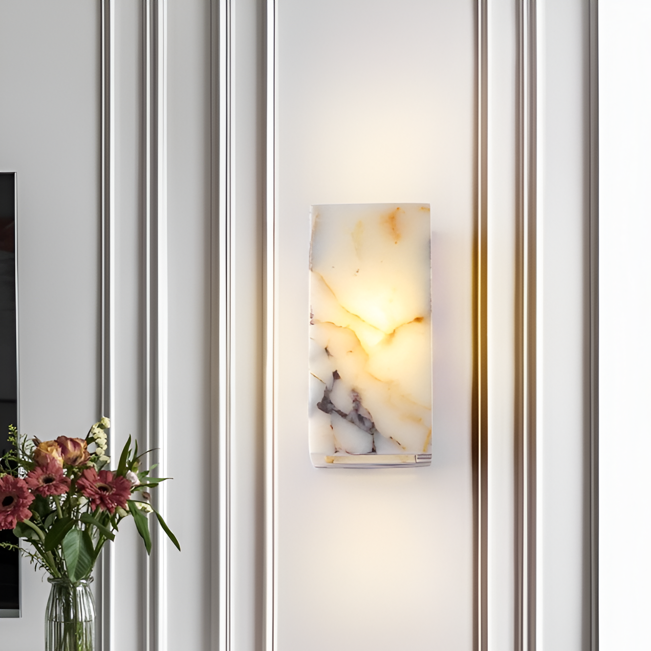 Luxury Marble Moonshade Natural Stone Wall Light