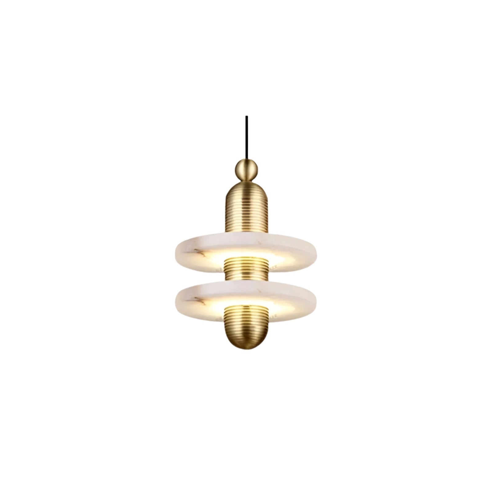 Modern Iron Alabaster Disc Minimalist Pendant Light