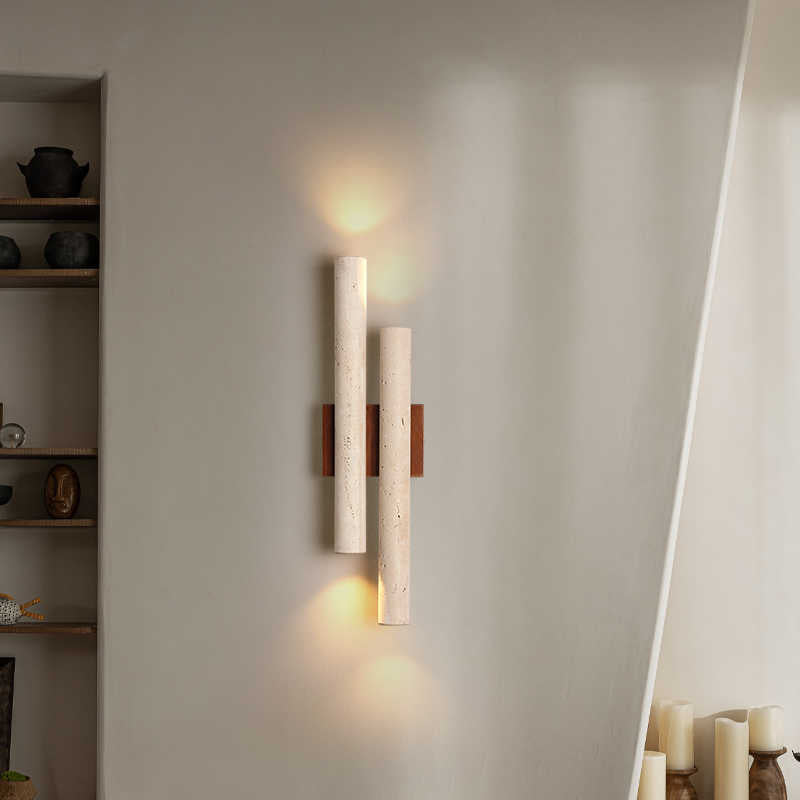 Travertine Retro Style Double Long Wall Light