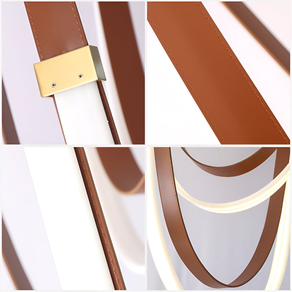 Nordic PU Leather LED Belt Ceiling Light