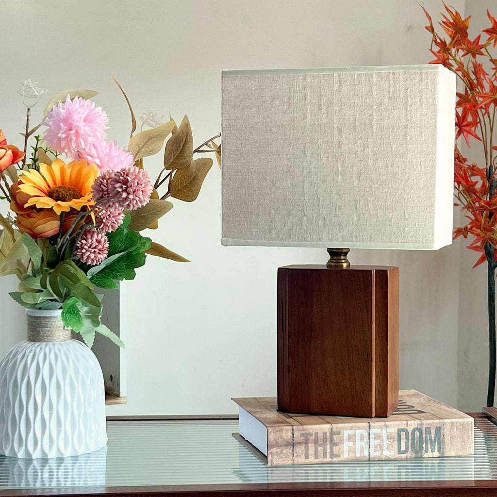Kairo Japandi Bamboo Linen Table Lamp