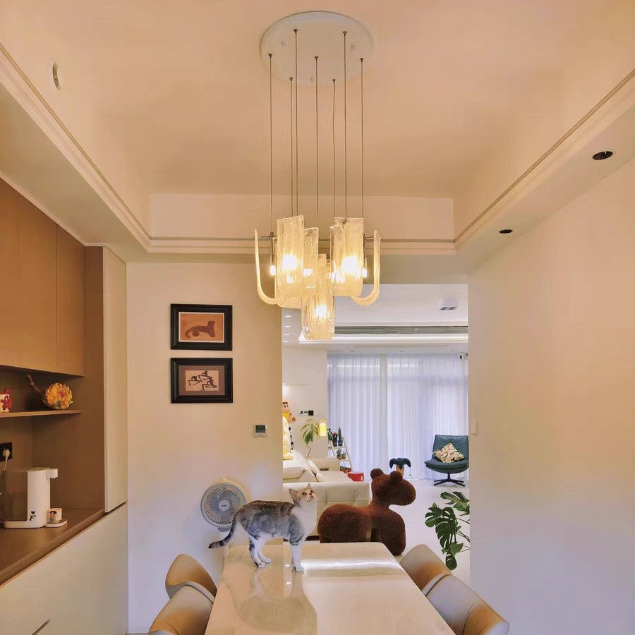 Italian Light Cloud Glass Chandelier