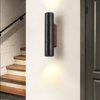 Minimalist Black Travertine Tube Wall Light