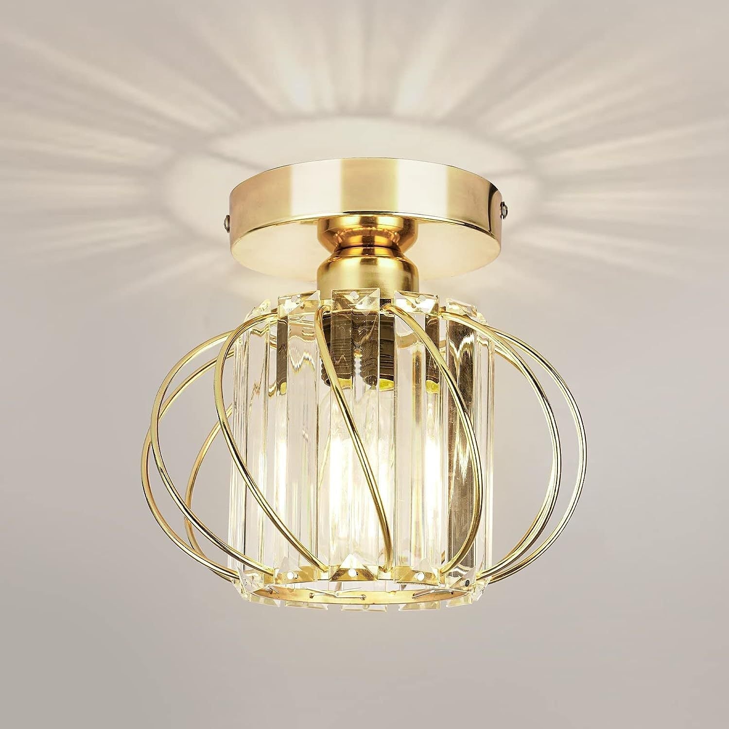 Retro Modern Iron Oblique Line Ceiling Light