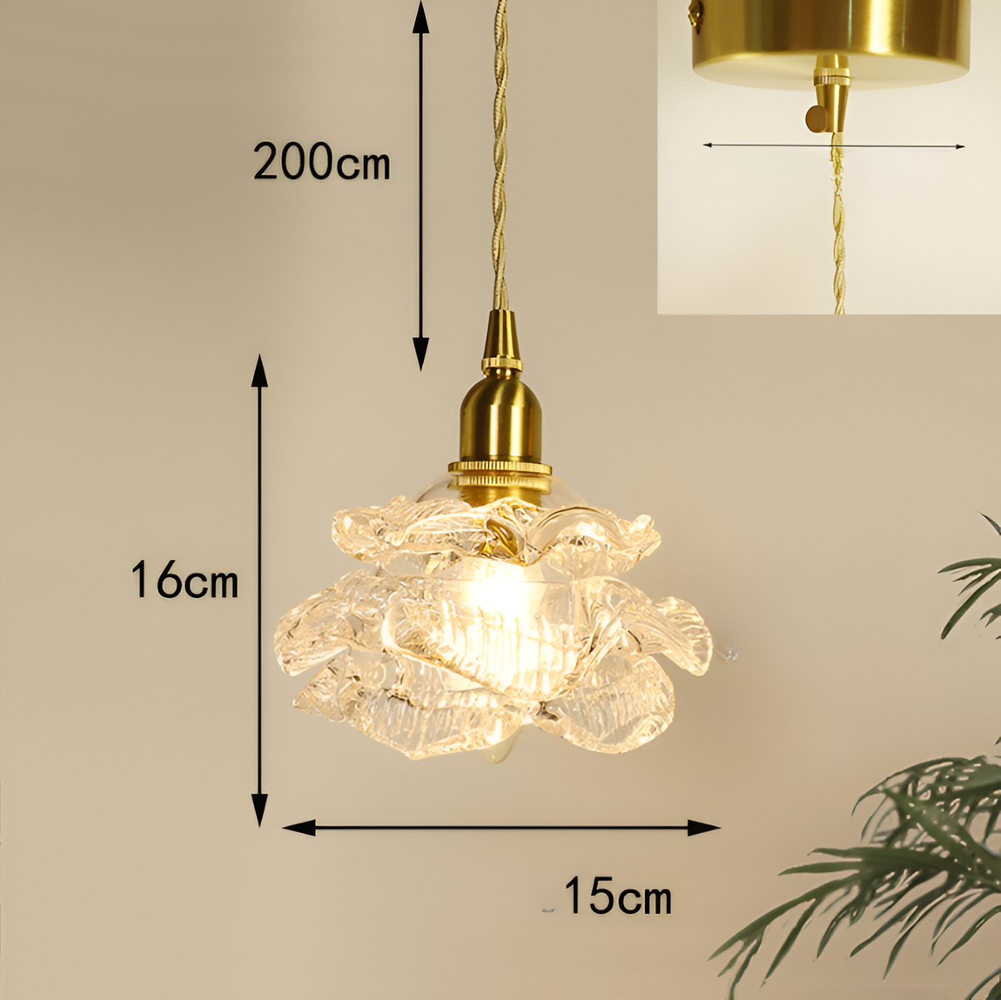 Vintage Rose Glass Pendant Light