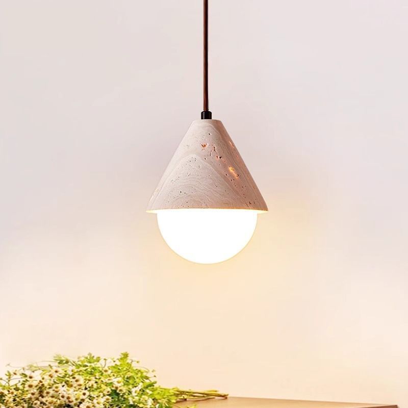 Yellow Travertine Cream Pendant Light