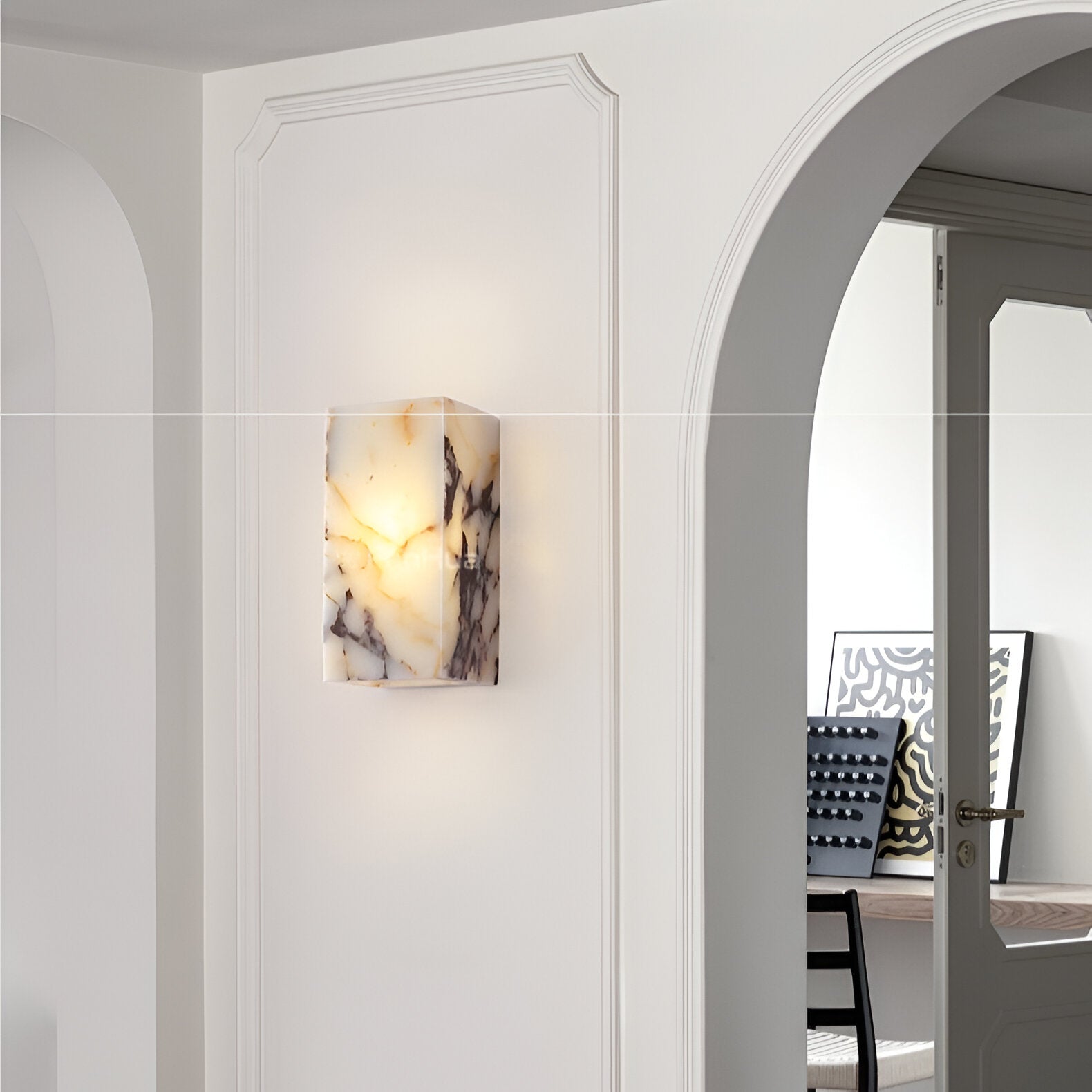 Luxury Marble Moonshade Natural Stone Wall Light