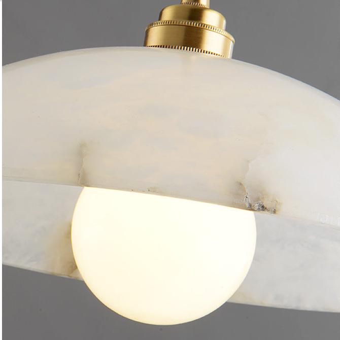 Modern Alabaster Dome Pendant Light