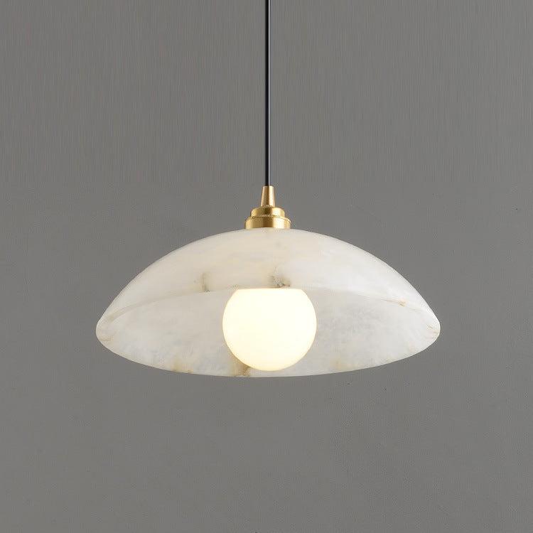 Modern Alabaster Dome Pendant Light