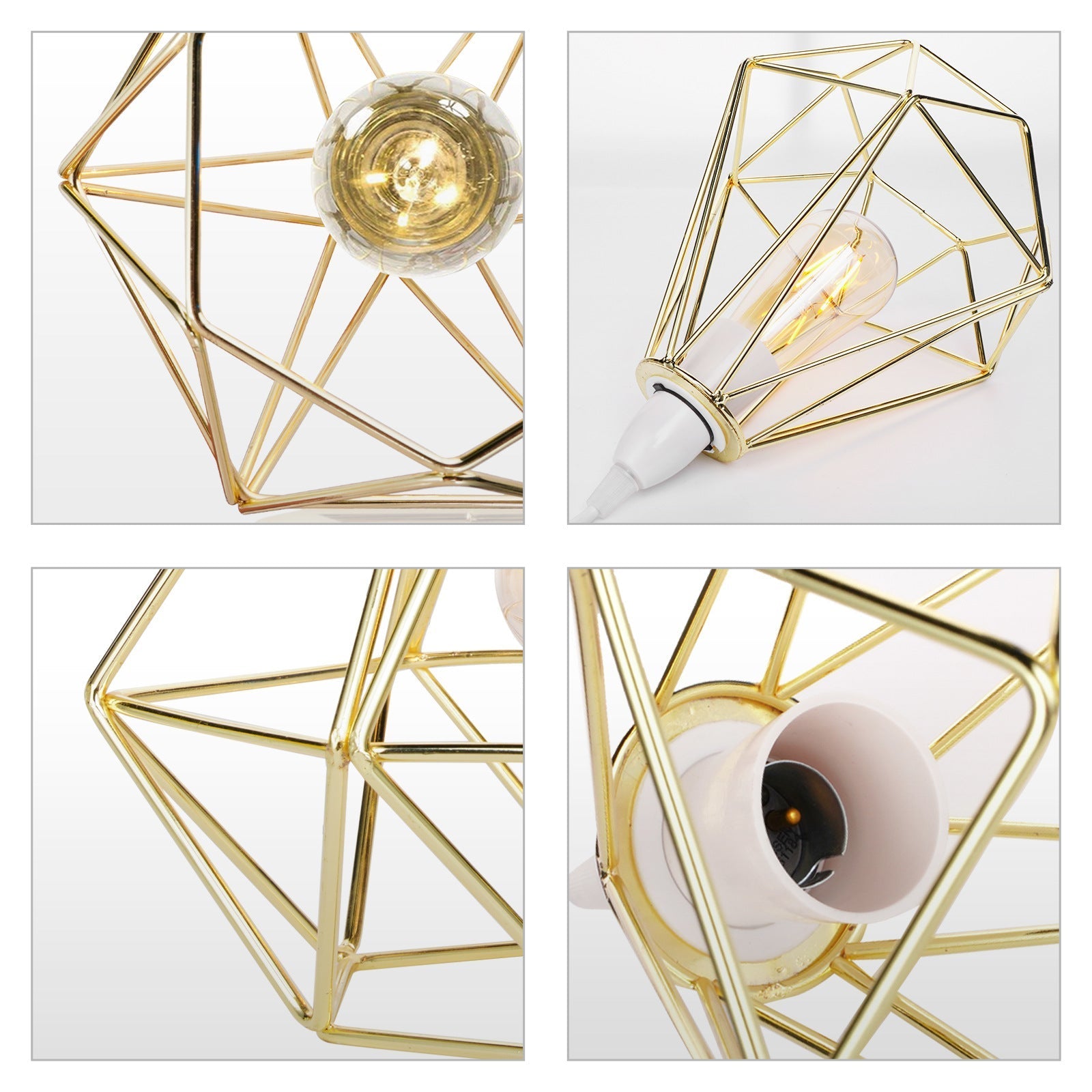Nordic Diamond-Shaped Metal Pendant Light