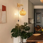Retro LED Hand-Woven Bamboo Wall Light