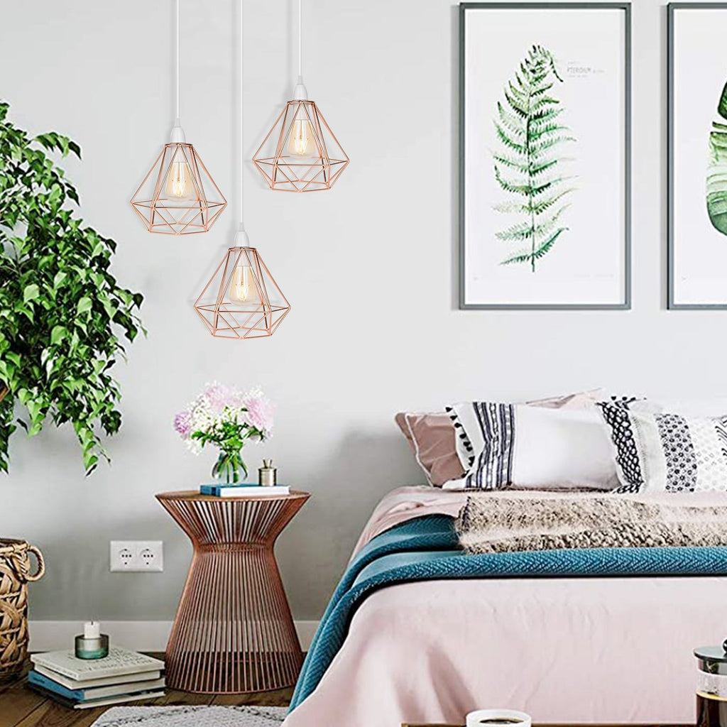 Nordic Diamond-Shaped Metal Pendant Light