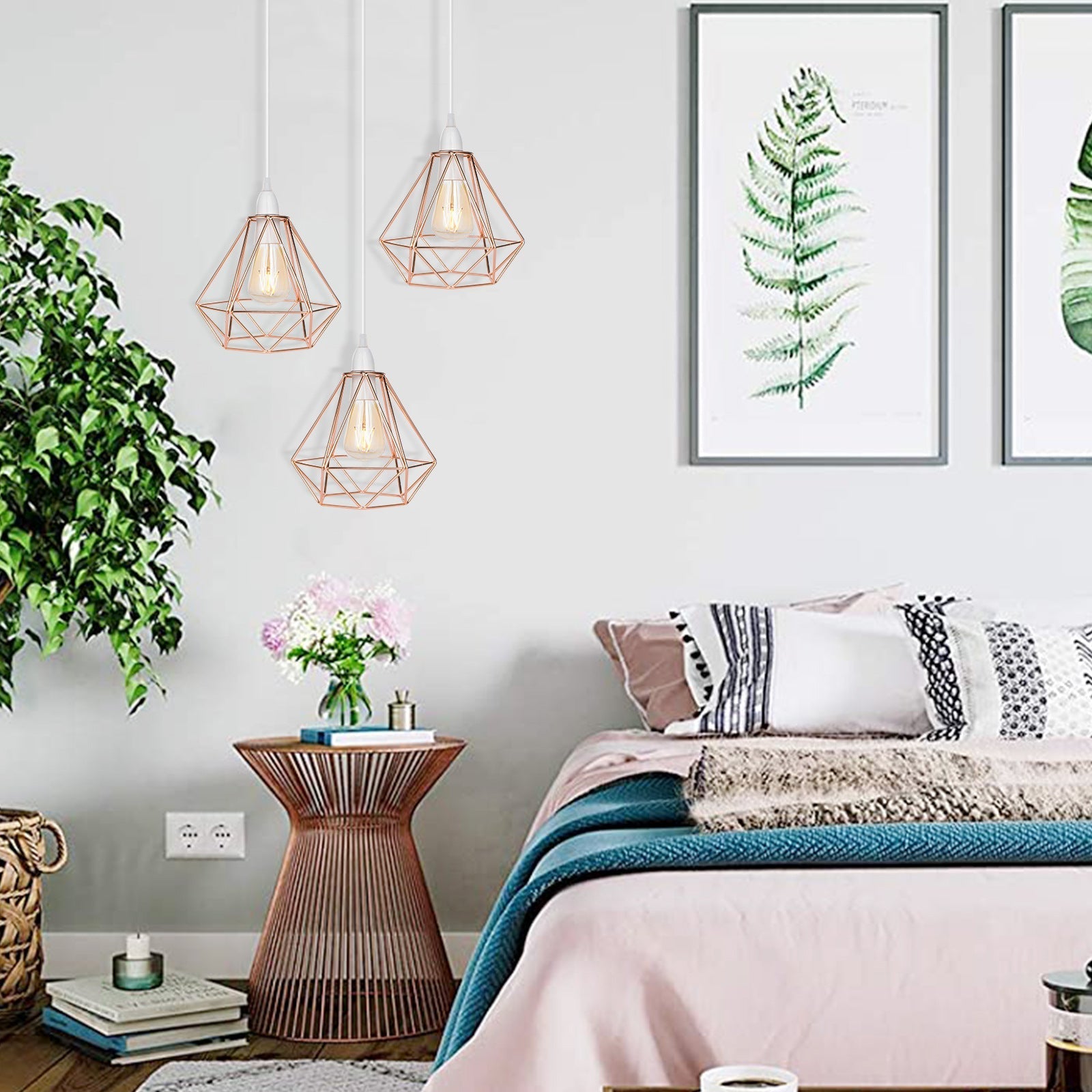 Nordic Diamond-Shaped Metal Pendant Light